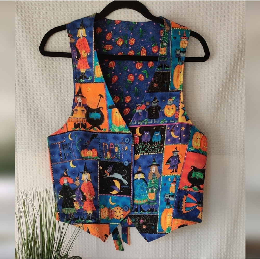 Halloween Themed Multi-Color Double sided Women's Vest Size Medium